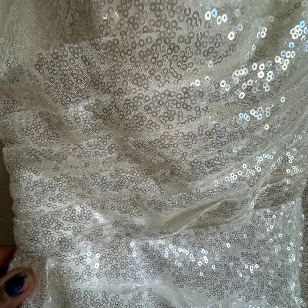 TS Couture Sparkly White Prom Dress or Wedding Gown - Picture 4 of 10